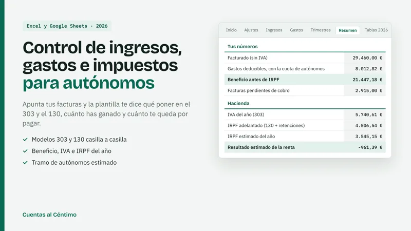 Vista de la plantilla Control de autónomos 2026